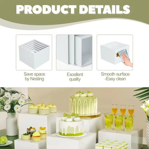 Acrylic hiển thị thực phẩm đứng Khối lập phương Acrylic ngọt ngào hiển thị đứng Acrylic trắng Acrylic 5 mặt hộp hiển thị trung tâm hiển thị Acrylic đứng - Product Image 3