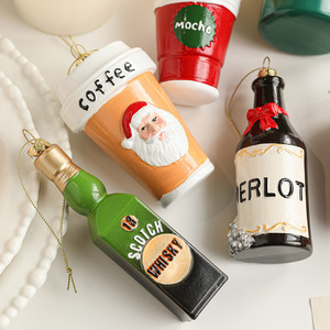 Xmas chai rượu vang Cây giáng sinh đồ trang trí thủ công nhựa màu giáng sinh trang trí chai rượu vang cho cây giáng sinh - Product Image 3