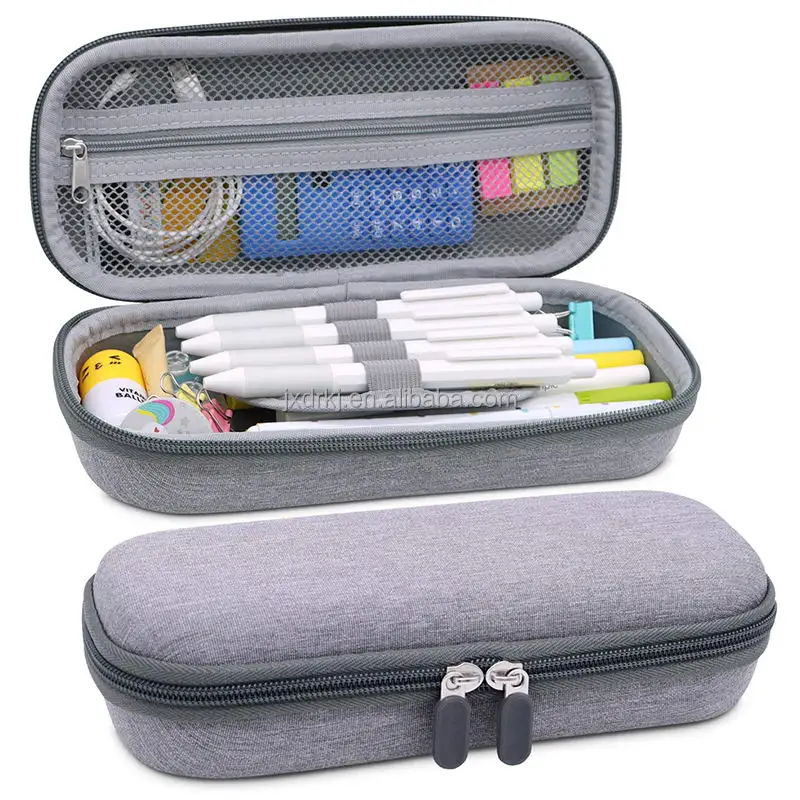 Grande Capacidade Papelaria Armazenamento Organizador Hard EVA Zipper Pencil Box Pouch Case para a escola