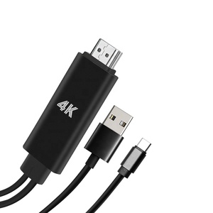 Typ-C zu HDMI und USB 3,0 Adapter Kabel Multi-port Adapter mit HDMI Ausgang USB-C Lade Port für PC TV Handy - Product Image 1