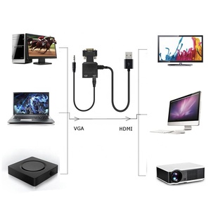 Xput-Adaptador convertidor de entrada de Audio VGA a salida HDMI HD HDTV, convertidor de señal de vídeo
