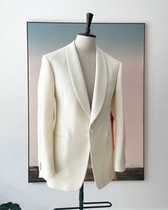 Sang trọng tinh tế <span class=keywords><strong>scabal</strong></span> Alpaca len vải thoáng khí treo lên Boutique màu xanh hải quân 2-mảnh phù hợp với nam giới - Product Image 4