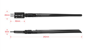 迷你无线适配器usb wifi加密狗300mbps USB3.0接收器加密狗双频2.4GHz/5ghz带台式天线网卡 - Product Image 5
