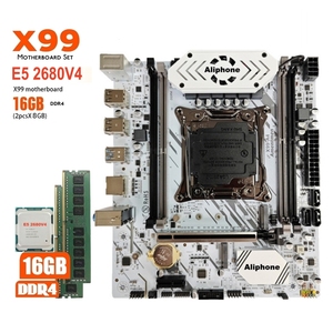 X99มาเธอร์บอร์ด LGA 2011-3เซ็ตพร้อม DDR4 16กิกะไบต์ (2*8กิกะไบต์) หน่วยความจำแรม2133MHz และ Xeon E5 2680 V3ซีพียูประมวลผล X99A4เมนบอร์ด - Product Image 2