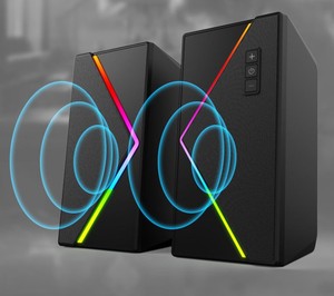 <strong>Bluetooth</strong> <strong>Computer</strong> <strong>Speakers</strong>, Desktop <strong>Speakers</strong> with Colorful RGB Lights, Volume Control Stereo Bass PC <strong>Speakers</strong> - Product Image 2