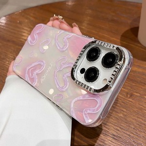 可爱爱心外壳图案TPU电镀相机孔手机外壳适用于Iphone 11 12 13 14 15 16 Pro Max - Product Image 4
