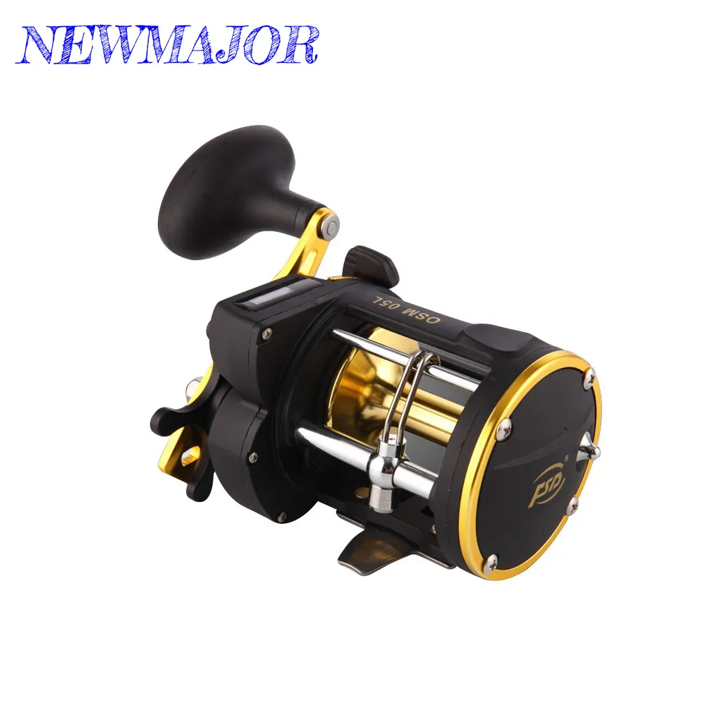 NEWMAJOR 10kg kertenkele güç hattı sayaç 3BB çarpan dayanıklı Metal nehir balıkçılık ücretsiz kargo ile Trolling balıkçılık Reel