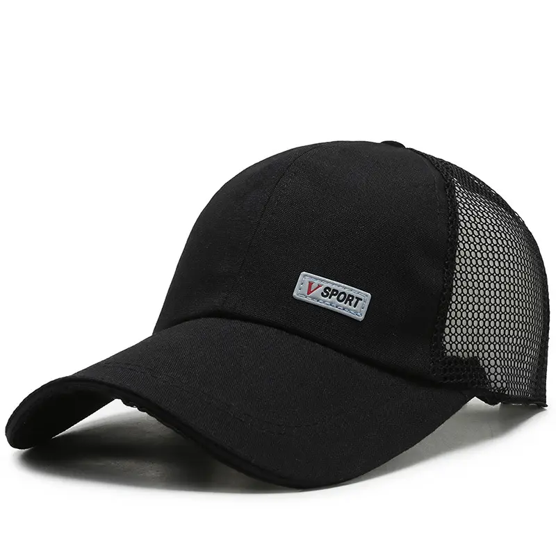 WoZhen Oem cappello da Baseball in rete di alta qualità per adulti rosso nero berretto da camionista all'ingrosso