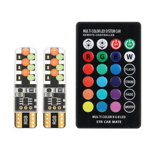 12V ไฟ LED T10 RGB 5050รถ RGB LED อ่านแบบสากลไฟสัญญาณลิ่มไฟรถยนต์ LED T10รีโมทคอนโทรล - Product Image 1