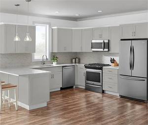 ऐस आधुनिक डिजाइन रसोई फर्नीचर मॉड्यूलर Melamine लकड़ी लिबास रसोई मंत्रिमंडलों - Product Image 1