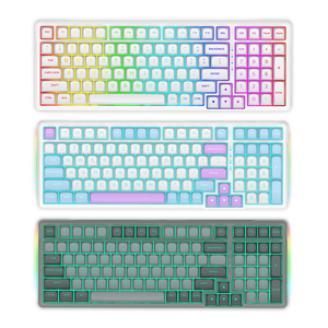 Teclado mecánico para juegos azul hielo con cable de 99 teclas personalizado de fábrica Teclado mecánico tipo C intercambiable en caliente para computadora - Product Image 5