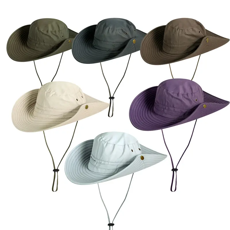 หมวกกันแดดปีกกว้าง,หมวกทรงถังไนลอนกลางแจ้งป้องกันแสงยูวีและกันน้ำได้