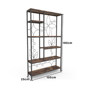 Estantería de madera personalizada, estantería industrial abierta de 6 niveles de altura para el hogar, oficina, sala de estar y dormitorio - Product Image 4