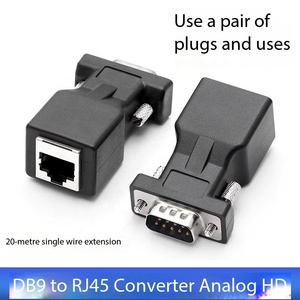 DB9 RS232 Male Female to <strong>RJ45</strong> Female Adapter DB9 9-Pin Serial Port to <strong>RJ45</strong> Network Ethernet Coupler Extender Adapter Connector - Product Image 2
