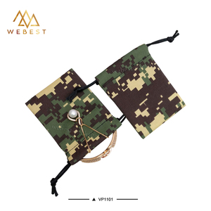Webest Camouflage Color Jewelry Double <strong>String</strong> Small Drawstring Pouch Gift Pouch Printed Canvas Pouch Bag Small for Packaging - Product Image 3