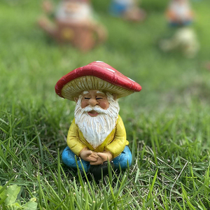 Yeni tasarım sevimli reçine zanaat cüce süsler mantar bahçe yard dekor ile poli reçine gnomes kapalı ve açık dekorasyon