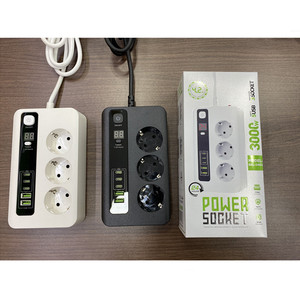 2m Bkl-04系列扩展插座，带过载保护3000w 3路USB法国型，带带定时功能的USB - Product Image 1