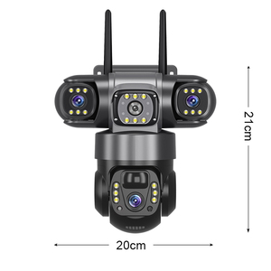 Güneş kamera 4G fabrika fiyat 3 Lens 3 görünümleri kablosuz güvenlik kamerası ağ 4G güvenlik kamera PTZ gece görüş otomatik takip - Product Image 3