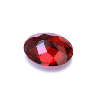 Yüksek kaliteli kan kırmızı yakut Oval şekil sentetik gevşek taş lab yetiştirilen yakut - Product Image 3