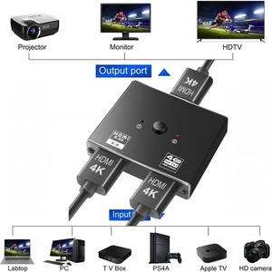 HDMI Bi-Direction Switch 4K 60HZ Bi-Direction HDMI 2,0 Switcher Splitter 1x2 2x1 Adaptador 2 en 1 Out Convertidor bidireccional - Product Image 2