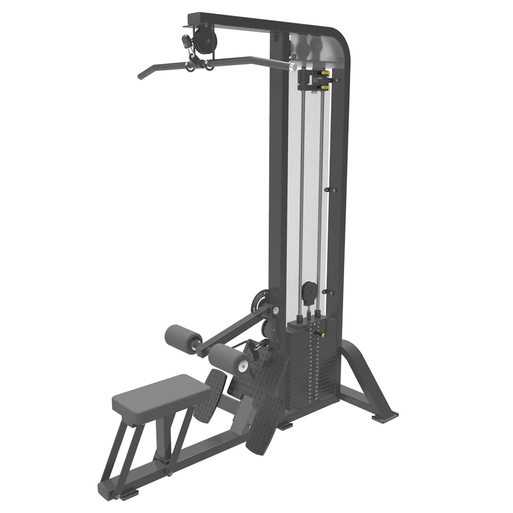 Équipement de gymnastique commercial plaque d'utilisation de fitness chargée Dual Lat Pulldown & Low Row machine