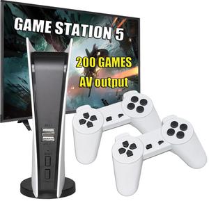 新しいGS5 TVゲームコンソール8ビットゲームボックス200クラシックAV出力GS5レトロビデオミニゲームステーションデュアル有線コントローラー付き
