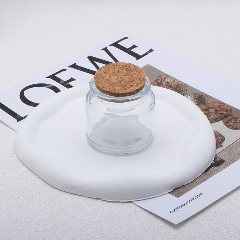 Clear bottle + wooden cork
