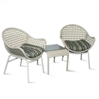 Cebu India blanco cafetería sillas de ratán ocio maneras muebles del patio