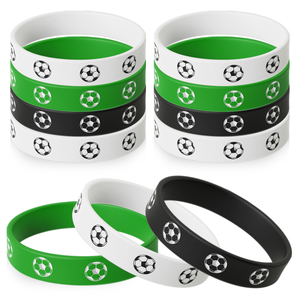 '<strong>Soccer</strong> Pattern' Silicone Wristbands Bracelet - Perfect for Sports Enthusiast Gatherings and Party Favors. - Product Image 1