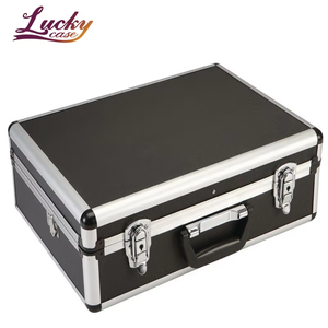 定制铝工具箱大容量硬壳铝箱带工具板高品质便携式铝箱 - Product Image 1