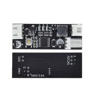 シングルチャネル12V DC PWM 2-3ワイヤファン温度コントローラ、コンピュータファンノイズリダクションモジュール - Product Image 2