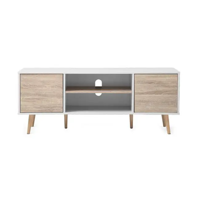 Muur Led Tv Stand Unit Set Kast Met Haard Mdf Moderne Stijl Console Hout Luxe Witte Tafel Voor Woonkamer meubels