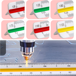 Foska kırmızı sarı yeşil 3 renk kodlu oluklar ve mimarlar için katı ABS çekirdek üçgen cetvel öğrenciler Draftsman ve mühendisler - Product Image 4