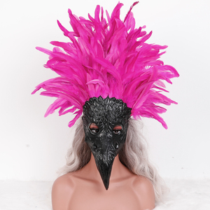 Mặt nạ lễ hội Venice với lông vũ thật được may thủ công dành cho lễ hội Burning Man, đạo cụ trang phục chính hãng với lông vũ thật - Product Image 2