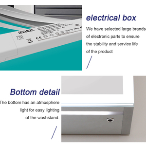 חדר רחצה במלון קיר עמיד למים קיר תלוי דלת חדר אמבטיה דלת כפולה יהירות חכם הוביל ארון מראה לחדר האמבטיה - Product Image 6