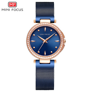 <span class=keywords><strong>MINI</strong></span> FOCUS Damen Luxus Quarzuhr 0194L mit neuem Zirkon eingelegtem japanischen Uhrwerk Milan Armband Wasserdichtes Zifferblatt Durchmesser 31mm