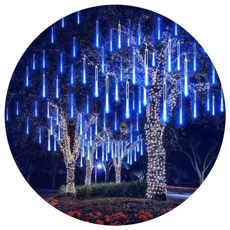 30cm/50cm/80cm exterior IP65 impermeable LED lluvia de meteoritos tubo luces LED para Navidad boda árboles jardín