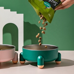 Novo produto 2024 pet food <span class=keywords><strong>dog</strong></span> feeder com aço inoxidável tigela de plástico pet alimentação tigela única tigela pet deluxe aço inoxidável - Product Image 3