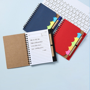 Logotipo personalizable pegatinas en espiral blocs de notas logotipo personalizado impreso nota adhesiva color PET combinación Bloc de notas cuaderno promocional