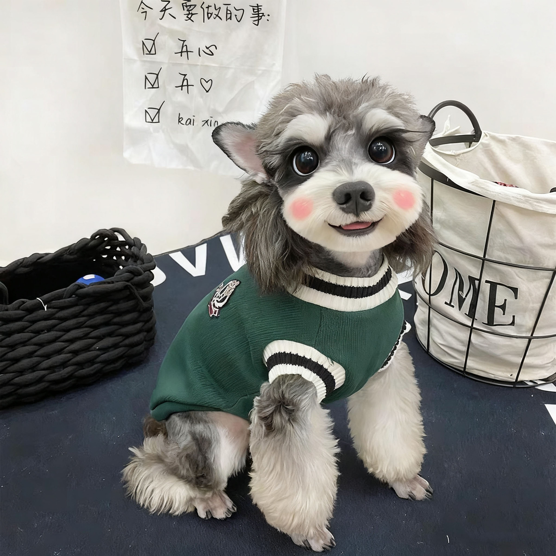 Pull style preppy vert foncé