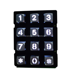 Tastiera a matrice impermeabile IP65/Tastiera numerica in acciaio inossidabile 3*4 tasti Tastiera numerica in metallo industriale