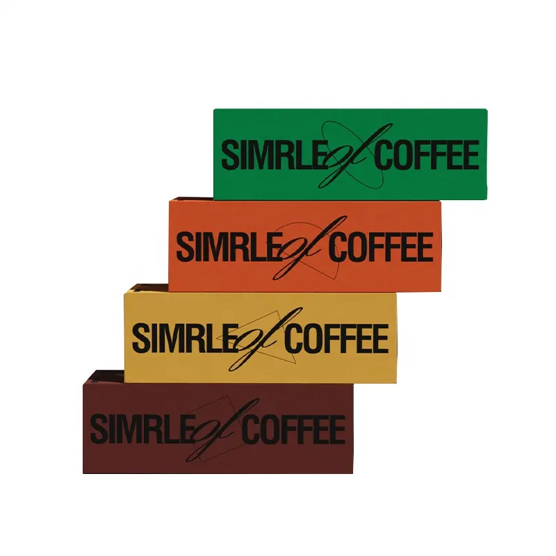 Boîte d'emballage de café personnalisée Boîte de cartes rectangle imprimée 4C avec stratification mate