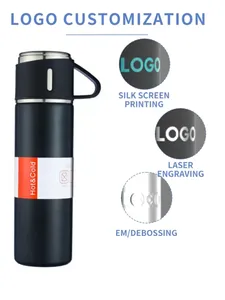 Người đàn ông chân không <span class=keywords><strong>Flask</strong></span> một cốc ba nắp Hộp Quà Tặng cup Set chân không cách nhiệt uống 304 thép không gỉ kinh doanh cầm tay chân không <span class=keywords><strong>Flask</strong></span> - Product Image 2