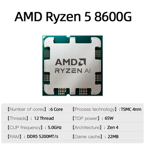 For-Ryzen 5 8600G R58000-Gシリーズ6コア4.3GHzソケットAM565WAMD Radeon 760Mプロセッサ-100-000001237 - Product Image 4