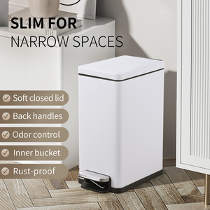 Factory <strong>Direct</strong> Sale Good Price 5L/9L/12L/15L/30L Stainless Steel 410 Rectangular Dustbin Kitchen Pedal Trash Can Garbage <strong>Bin</strong> - Product Image 3