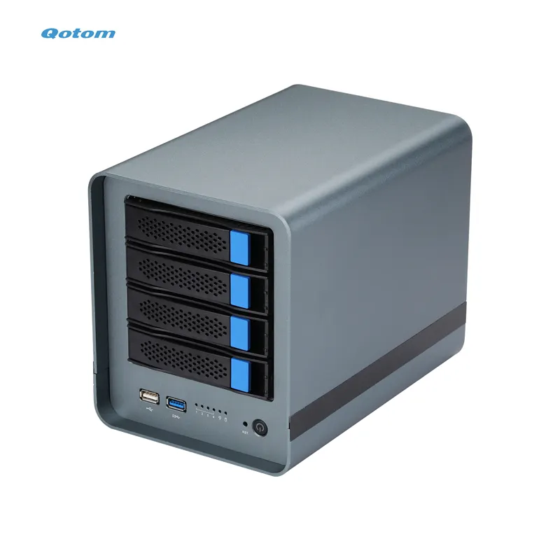 Qotom Q30912DS Servidor de almacenamiento de caja NAS de alta velocidad de 4 bahías con procesador Intel Celeron 4305U y LAN 4*2,5G