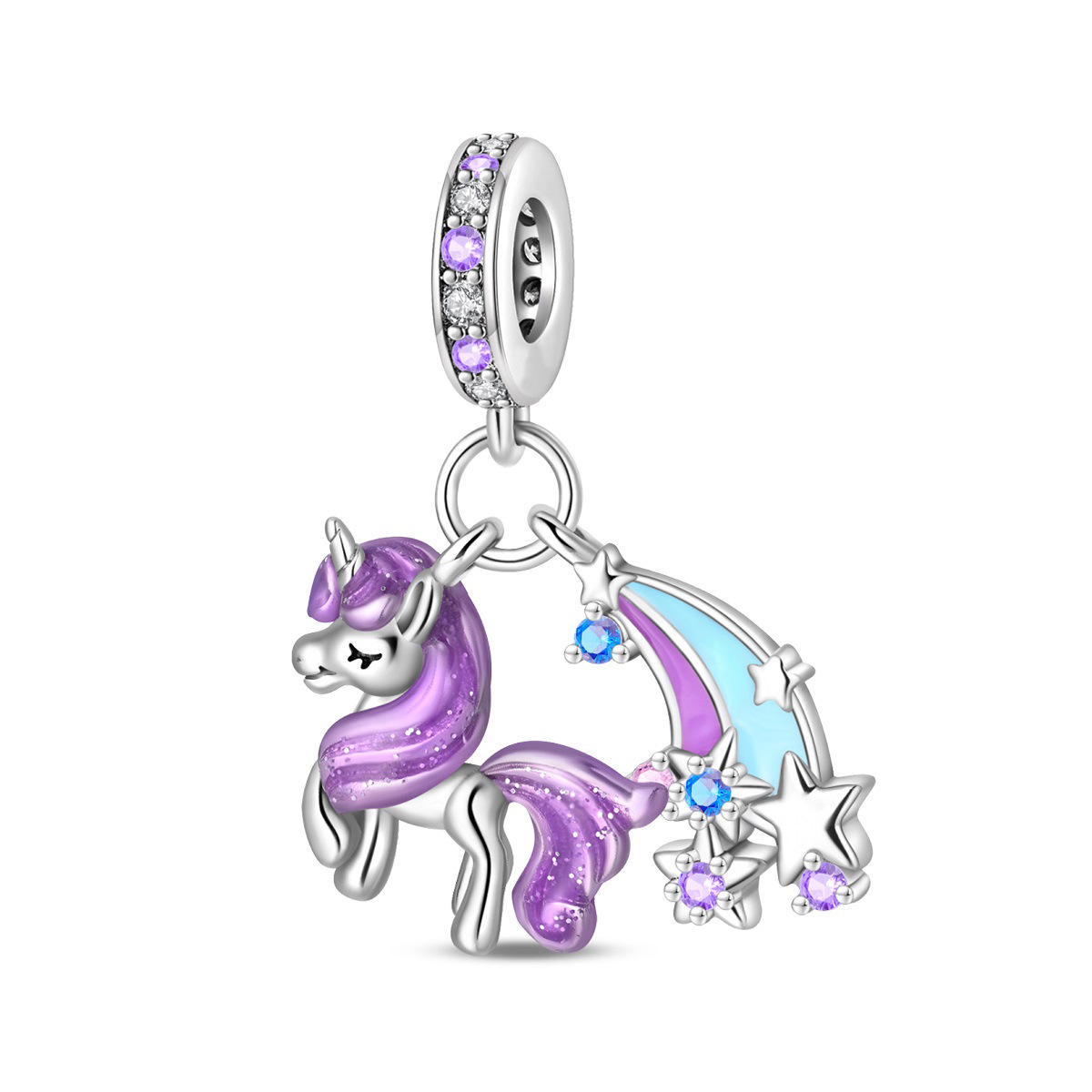 Pac1562-dream rainbow unicorn pendant