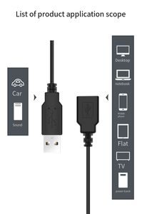 Fast Transmission One to Two Data <strong>Cable</strong> Usb Male to 2 Female Charging <strong>Cable</strong> Usb Car Extension <strong>Cable</strong> - Product Image 2