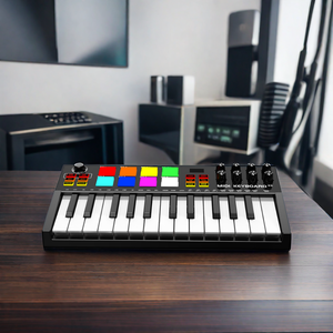 Konix Colorful Piano <strong>MIDI</strong> Output Axiom 25 Key USB Arranger <strong>Keyboard</strong> Drum Pad Clavie with Battery <strong>Midi</strong> <strong>Controller</strong> <strong>Keyboard</strong> - Product Image 3