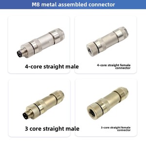 M8 3/4コアストレートベント溶接プラグコネクタ2P 3P 4P 5A定格USBケーブル6PIN 8PINねじ金属アセンブリ銅電源用 - Product Image 6